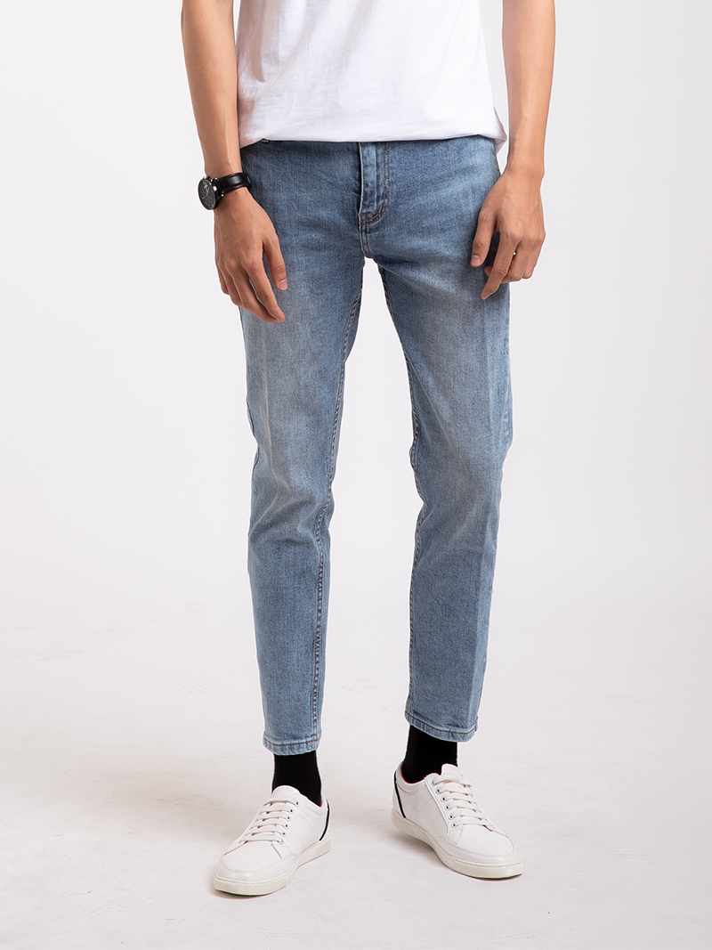 Quần Jean Túi Mố Slim-cropped QJ1659 Màu Xám Xanh