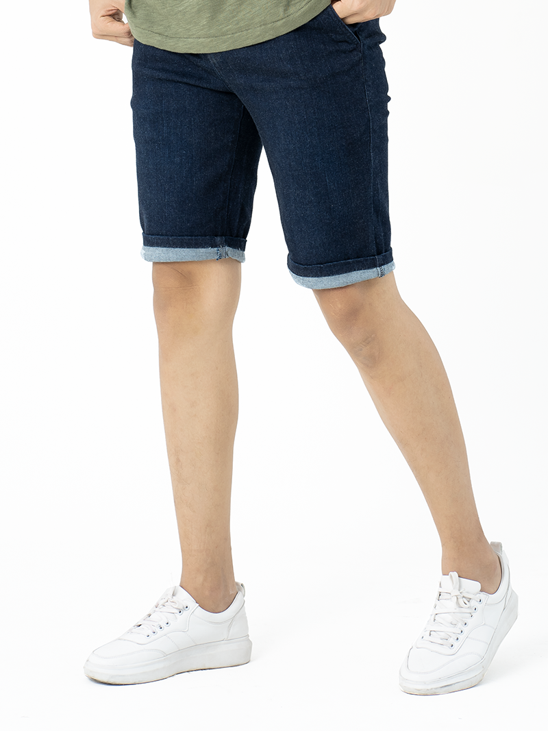 Quần Short Jean Lưng Thun QS202 Màu Xanh Đen