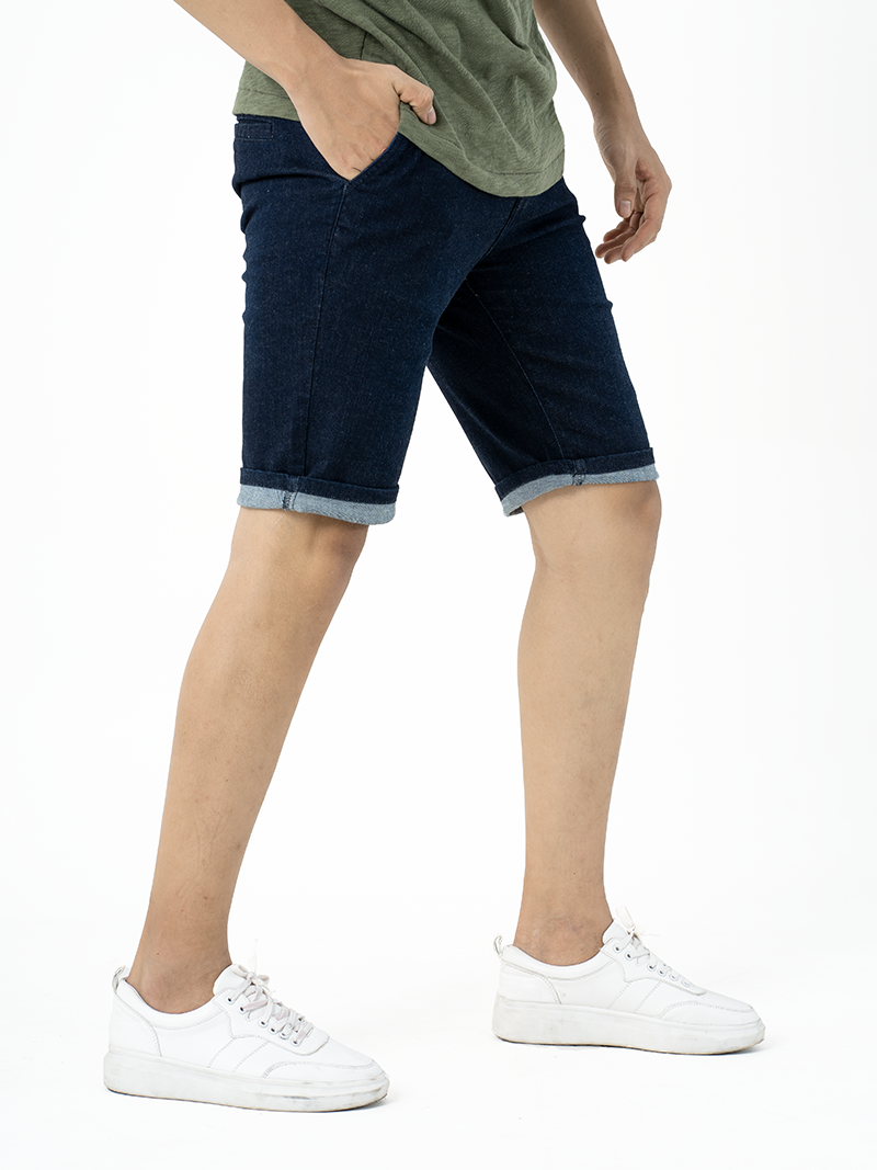 Quần Short Jean Lưng Thun QS202 Màu Xanh Đen