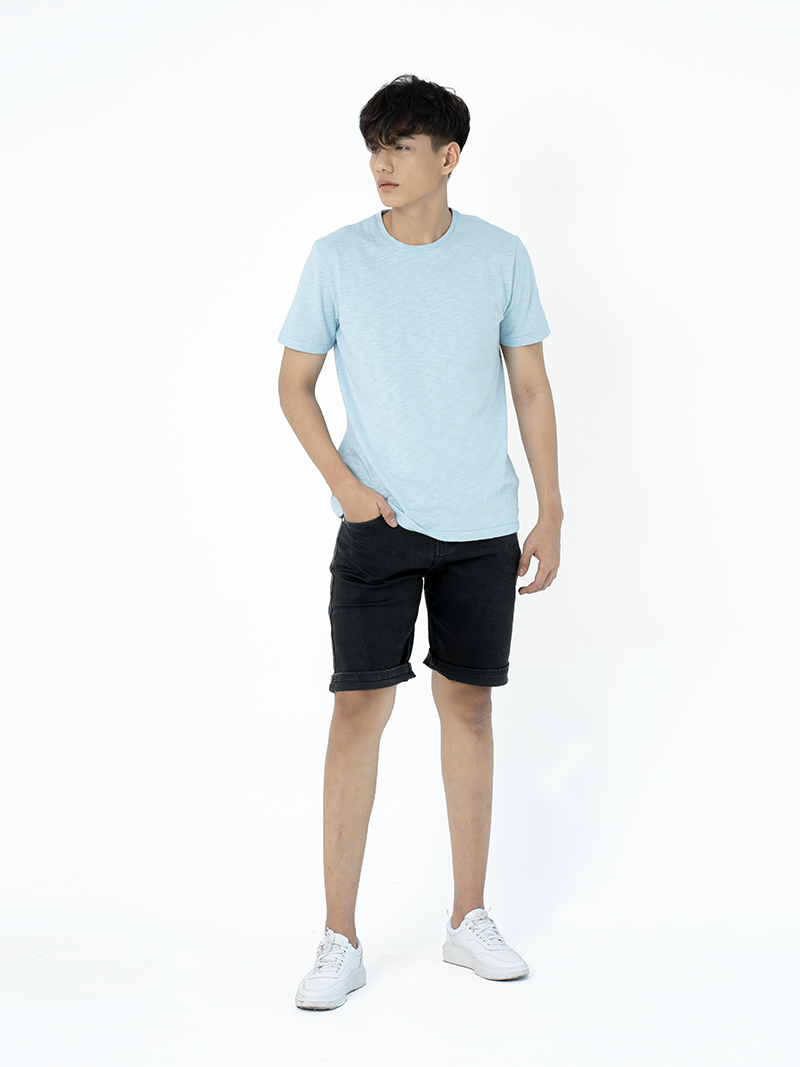 Quần Short Jean Form Regular QS001 Màu Đen