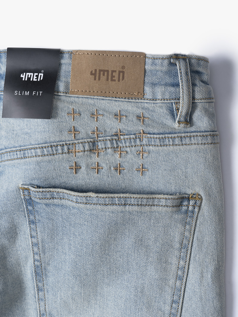 Quần Jeans Slimfit Thêu QJ043 Màu Xanh