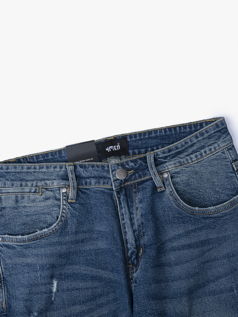 Quần Jeans Slimfit QJ048 Màu Xanh Đá